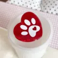 Pinza de pelo de corazón rojo con huella blanca, accesorio de cabello lindo para mujeres. - Pata de Gato Grande