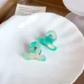 Candy color dopamine small acetate hair claw clip, sweet gradient mini hairpin for girls. - 3cm Size / Iridescent Green