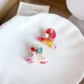 Candy color dopamine small acetate hair claw clip sweet cute hair styling accessory for women - 3cm Size / Tropical Red