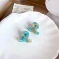 Kleiner Acetat Haarklammer, süßer Bonbonfarben Mini Haarclip für modische Damen Frisure - Seeblau