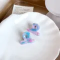 Kleine Acetat Haarklammer, süße Bonbonfarben Dopamin Mini Haarklammer für Pony und Frisuren. - Blau Rosa