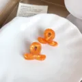 Süße kleine orange Haarklammern aus Acetat, schöne Mini Haargreifen für den Alltag. - Edelsteinorange