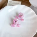 Rosa Acetat Mini Haarklammer, süße Bonbonfarbe Haarspange für Styling und modisches Haar. - Rosa Weiß