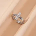Stainless steel gothic cross open ring for women silver fashion jewelry detail view item - Cross Style (JZ5851P)