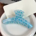 Pinza de pelo con estampado de serpiente azul elegante pinza tiburon para mujer verano - Estampado Serpiente Forma Percha