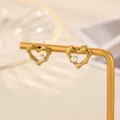 Gold-plated irregular heart pearl earrings, elegant stainless steel stud earrings for women. - Irregular Heart Pearl Style (E6877)