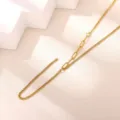 Gold layered paperclip chain necklace for women, elegant minimalist jewelry accessory. - Paperclip Layered Style (N08599G)