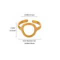 Gold geometric open ring stainless steel minimalist fashion jewelry for women daily wear size - Geometric Round Style (JZ10155G)