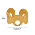 Gold geometric wide cuff bracelet with textured hammered finish and delicate beaded edge details. - Gold Style (B2684)