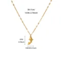 Gold fish pendant necklace with delicate chain and clear size details for stylish wear. - Gold Fish Pendant Necklace (N08217G)