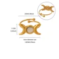 Stainless steel 18k gold plated triple moon ring with white stone, adjustable size variant. - Triple Moon Geometric Style (JZ10138G)