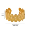 Gold plated geometric wave cuff bracelet minimalist open adjustable fashion jewelry for women - Gold Style (B2695)
