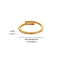 Stainless steel gold plated bamboo open ring minimalist geometric fashion jewelry accessory - Bamboo Joint Geometric Style (JZ10181G)