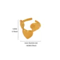 Stainless steel heart angel wings open ring 18k gold plated minimalist fashion jewelry - Heart Angel Wing Style (JZ10185G)