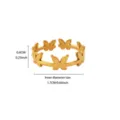 Stainless steel 18k gold plated butterfly open ring minimalist fashion jewelry accessory for women - Multi-Butterfly Open Ring (JZ10300G)