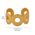 Minimalist gold geometric open cuff bracelet, chic textured metal wristband for women fashion. - Gold Style (B2742G)
