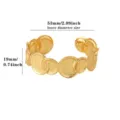 Gold Plated Geometric Cuff Bracelet, Pleated Open Adjustable Metal Bangle Variant - Gold Style (B2720G)