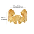Gold metal open cuff bracelet with unique fan pleated geometric design for women jewelry. - Gold Style (B2738G)