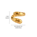 Gold stainless steel open ring with unique geometric bump texture, stylish daily jewelry. - Irregular Geometric Texture Open Ring (JZ9644)
