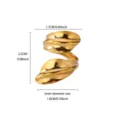 18K gold plated stainless steel geometric leaf open ring fashion jewelry for women size info - Fashion Geometric Leaf Open Ring (JZ9651)