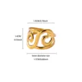 Gold stainless steel open ring featuring abstract geometric swirl design for women elegant daily wear. - Asymmetric Geometric Wave Open Ring (JZ9658)