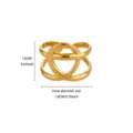 Gold stainless steel geometric open ring fashion women jewelry 18k plated statement ring - Modern Geometric Cross Open Ring (JZ9663)