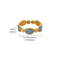 Minimalist 18K gold plated stainless steel open ring with blue enamel geometric design. - Slim Enamel Style (JZ9412G)
