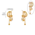 Gold multi-layer hoop earrings with dangling star charms and zircon details, chic jewelry. - E7338G