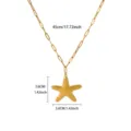 Gold Starfish Pendant Necklace Paperclip Chain Variant. Elegant and stylish marine jewelry piece. - Starfish Pendant Style (N08242G) / Chain Length 45cm - Pendant 3.6cm