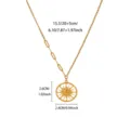 Gold sun pendant necklace for women, stylish minimalist clavicle chain with size details. - Three-Dimensional Sun Flower Pendant Style (N08243G) / Chain Length 20+5cm - Pendant 2.6x2.4cm