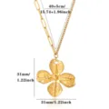 Gold-plated sun flower pendant necklace with mixed paperclip chain, stylish jewelry gift - Chain Length 40+5cm - Pendant 31mm