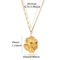 Fashion minimalist sunflower pendant necklace with mixed chain design for women daily wear. - Chain Length 40+5cm - Pendant 29x23mm
