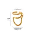 Geometric 18K gold plated stainless steel open ring, modern minimalist style jewelry for women. - 3D Hollow Geometric Open Ring (JZ9664)