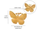 Gold stainless steel butterfly ring with hammered texture, geometric fashion jewelry design. - Hammered Honeycomb Butterfly Ring (JZ10256G)