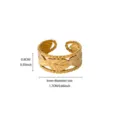 Stainless Steel Leaf Ring 18K Gold Plated Open Adjustable Geometric Ring For Women - Leaf Geometric Hollow Style (JZ9682) / Gold