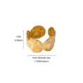 Gold plated stainless steel geometric open leaf ring vintage adjustable jewelry item - Geometric Leaf Patchwork Style (JZ9760) / Gold