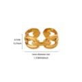 Gold Plated Titanium Steel Geometric Chain Open Ring Adjustable Vintage Jewelry Detail - Chunky Chain Style (JZ9676) / Gold