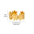 Stainless steel gold daisy flower open ring detail view, 9mm width and 17mm inner diameter - 3D Small Daisy (JZ7733G) / Gold