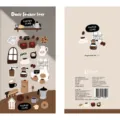 Autocollant décoratif de l'heure du café coréen BONITO B6123, jolie papeterie de journal. - Temps de Loisirs Café (B6123)