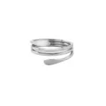 Minimalist stainless steel multi-layer open ring in silver, versatile daily finger jewelry. - Multi-layer Wrap Style / Silver (JZ9878P)