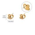 Gold heart stud earrings with sparkling rhinestones, minimalist chic daily jewelry for women. - Heart Rhinestone Stud (E6597) / Approx 0.9x1cm