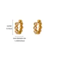 Gold crystal hoop earrings, 1.1cm inner diameter, elegant minimalist fashion daily jewelry. - Circular Hoop (E6618) / ID Approx 1.1cm