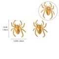 Gold spider shape earrings unique insect design fashion trend statement jewelry for women - Approx 3.5x3.2cm