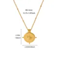 Gold sun compass pendant necklace for women, 18k gold plated stainless steel fashion jewelry. - N08019G