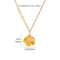 Gold stainless steel flower pendant necklace for women, fashion asymmetrical chain jewelry gift. - N08092G