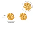 Gold floral stud earrings for women, minimalist chic metal flower jewelry 1.3cm size daily wear - Approx. 1.3cm