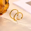 Stainless Steel 18K Gold Plated Open Ring Minimalist Geometric Finger Jewelry for Women - Open Double Ring Geometric Style (JZ9630G)