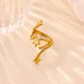 Gold plated stainless steel open ring, minimalist design fashion finger jewelry for women. - Minimalist Fashion Open Style (JZ9680G)