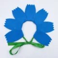 Blue felt flower headband for kids performance, cute party hair accessory and photo prop. - Blue