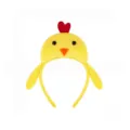 Détail serre-tête poussin peluche, tissu jaune doux avec cœur rouge, accessoire de fête mignon. - Bandeau de Poussin / Jaune
